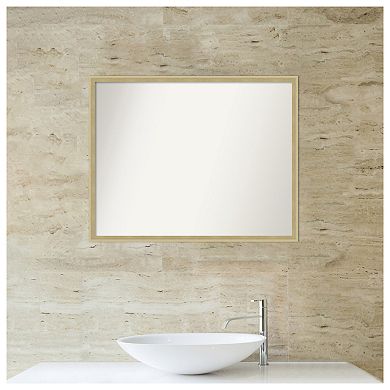 Lucie Champagne Non-beveled Wood Bathroom Wall Mirror