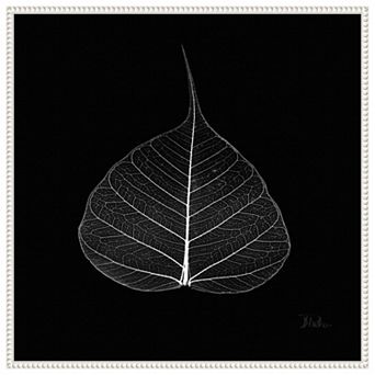 Minimalist Leaf On Black I By Patricia Pinto Framed Canvas Wall Art Print