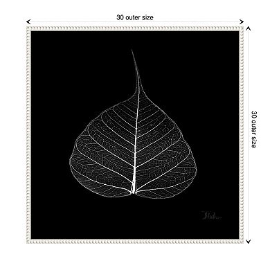 Minimalist Leaf On Black I By Patricia Pinto Framed Canvas Wall Art Print