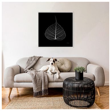 Minimalist Leaf On Black I By Patricia Pinto Framed Canvas Wall Art Print
