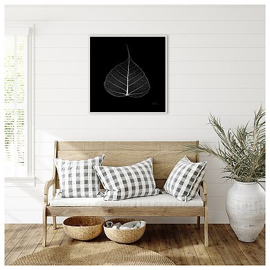 Minimalist Leaf On Black I By Patricia Pinto Framed Canvas Wall Art Print