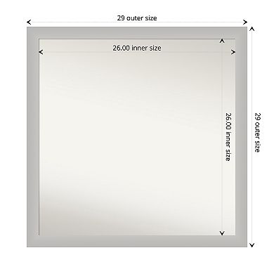Low Luster Non-beveled Wood Bathroom Wall Mirror