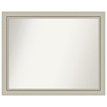 Romano Narrow Non-beveled Wood Bathroom Wall Mirror