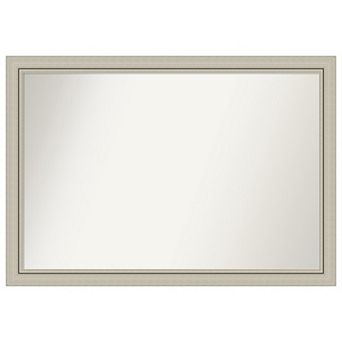 Romano Narrow Non-beveled Wood Bathroom Wall Mirror
