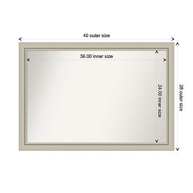 Romano Narrow Non-beveled Wood Bathroom Wall Mirror