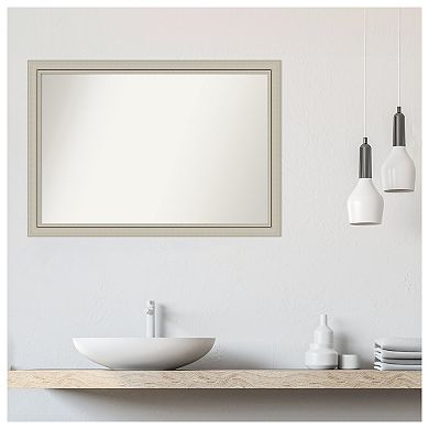 Romano Narrow Non-beveled Wood Bathroom Wall Mirror
