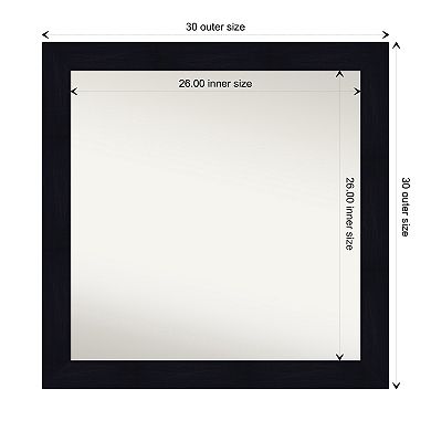 Shiplap Navy Non-beveled Wood Bathroom Wall Mirror