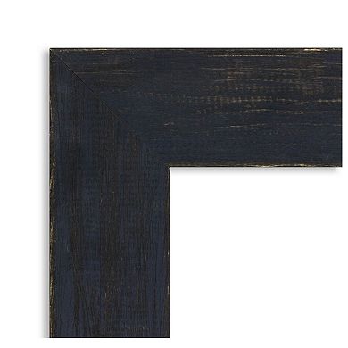 Shiplap Navy Non-beveled Wood Bathroom Wall Mirror