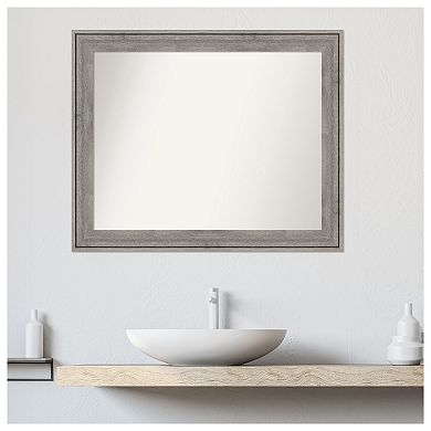 Regis Barnwood Non-beveled Wood Bathroom Wall Mirror