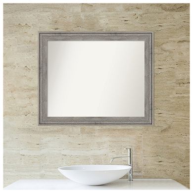 Regis Barnwood Non-beveled Wood Bathroom Wall Mirror
