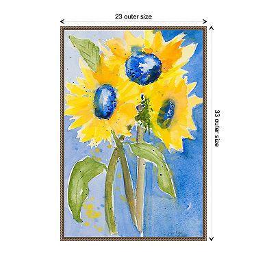 Sunflowers By Krinlox Framed Canvas Wall Art Print