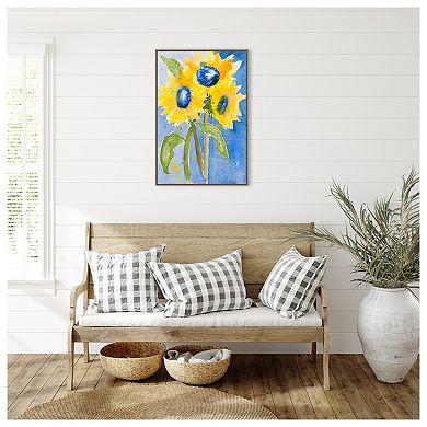 Sunflowers By Krinlox Framed Canvas Wall Art Print