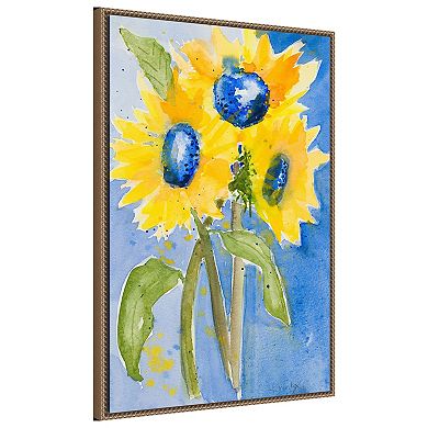 Sunflowers By Krinlox Framed Canvas Wall Art Print