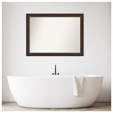Lara Non-beveled Wood Bathroom Wall Mirror