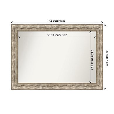 Trellis Non-beveled Wood Bathroom Wall Mirror