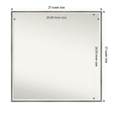 Lucie Non-beveled Wood Bathroom Wall Mirror