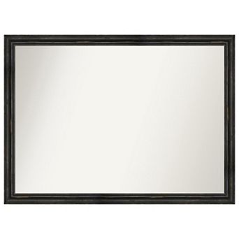 Rustic Pine Narrow Non-beveled Wood Bathroom Wall Mirror