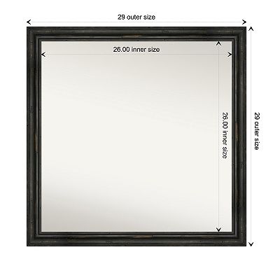 Rustic Pine Narrow Non-beveled Wood Bathroom Wall Mirror