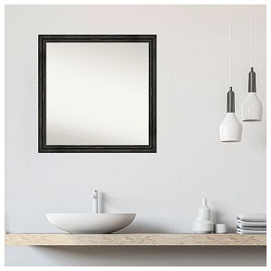 Rustic Pine Narrow Non-beveled Wood Bathroom Wall Mirror