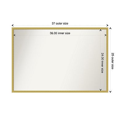 Svelte Polished Non-beveled Wood Bathroom Wall Mirror