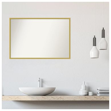 Svelte Polished Non-beveled Wood Bathroom Wall Mirror