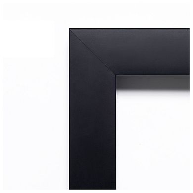 Mezzanotte Black Petite Bevel Wood Bathroom Wall Mirror