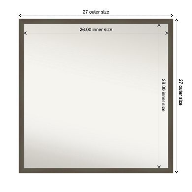 Svelte Clay Non-beveled Wood Bathroom Wall Mirror