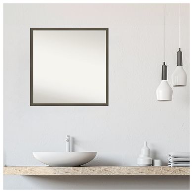 Svelte Clay Non-beveled Wood Bathroom Wall Mirror