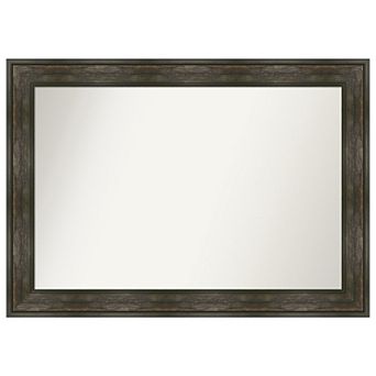 Rail Rustic Char Non-beveled Bathroom Wall Mirror
