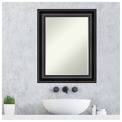 Grand Black Petite Bevel Bathroom Wall Mirror