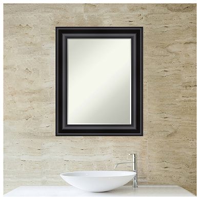 Grand Black Petite Bevel Bathroom Wall Mirror