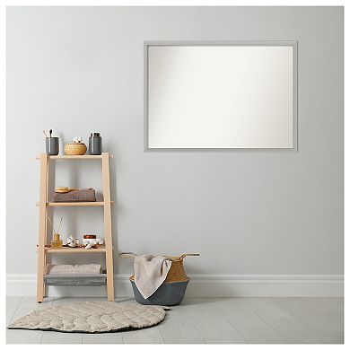 Leaf Non-beveled Wood Bathroom Wall Mirror