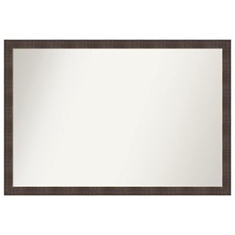 Whiskey Rustic Non-beveled Wood Bathroom Wall Mirror