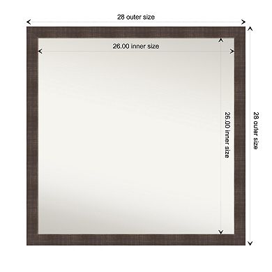 Whiskey Rustic Non-beveled Wood Bathroom Wall Mirror