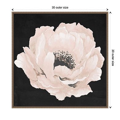 Pink Flower On Black Ii By Elizabeth Medley Framed Canvas Wall Art Print