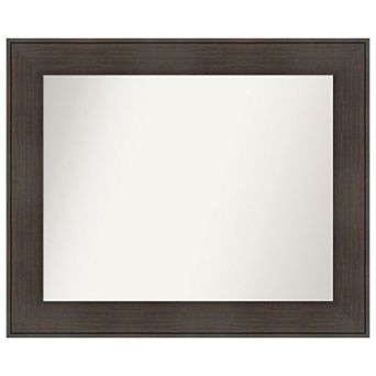 William Rustic Woodgrain Non-beveled Bathroom Wall Mirror