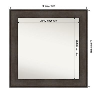 William Rustic Woodgrain Non-beveled Bathroom Wall Mirror