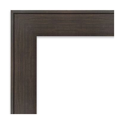 William Rustic Woodgrain Non-beveled Bathroom Wall Mirror