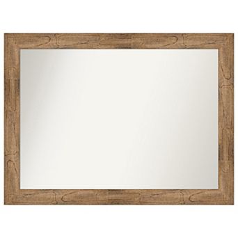 Owl Non-beveled Wood Bathroom Wall Mirror