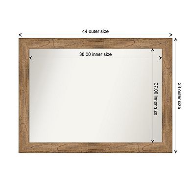 Owl Non-beveled Wood Bathroom Wall Mirror