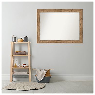 Owl Non-beveled Wood Bathroom Wall Mirror