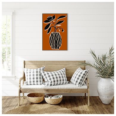 Ochre Still Life No 5 By Treechild Framed Canvas Wall Art Print