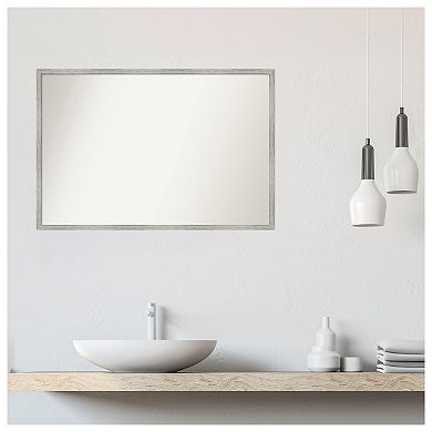 Shiplap Narrow Non-beveled Wood Bathroom Wall Mirror