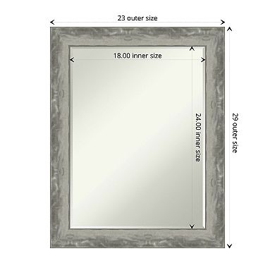 Waveline Silver Narrow Petite Bevel Bathroom Wall Mirror
