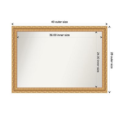 Versailles Non-beveled Wood Bathroom Wall Mirror