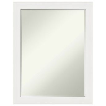 Vanity White Narrow Petite Bevel Bathroom Wall Mirror