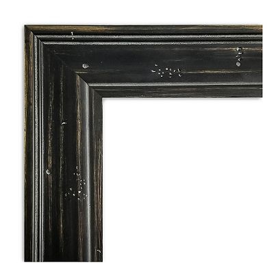 Rustic Pine Narrow Petite Bevel Wood Bathroom Wall Mirror