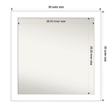 Wedge Non-beveled Bathroom Wall Mirror