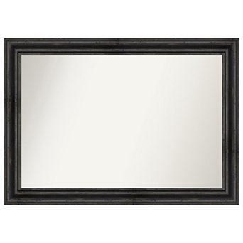 Rustic Pine Non-beveled Wood Bathroom Wall Mirror