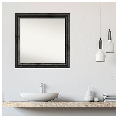 Rustic Pine Non-beveled Wood Bathroom Wall Mirror